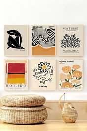 Wallity Conjunto de 6 Pinturas Decorativas enmarcadas Multicolor